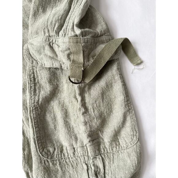 C&C California Linen Cargo Pants in a sage or olive green XL Gorpcore utility - Picture 11 of 12